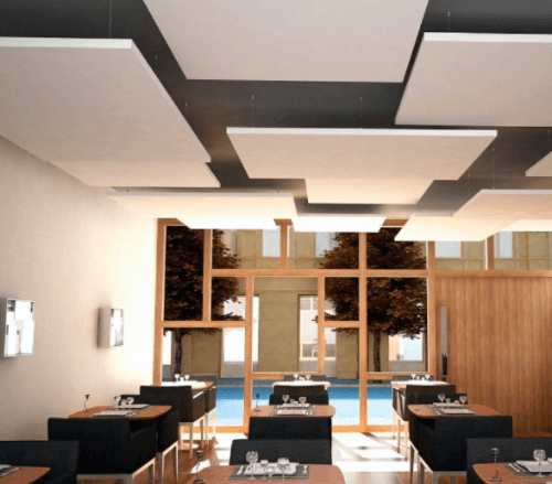 Islas acústicas Rockfon para techo - ConstruPlace