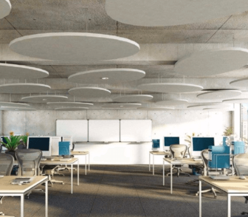 Islas acústicas Rockfon para techo - ConstruPlace