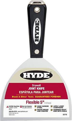 Espátula HYDE flex black and silver extremo hammer head