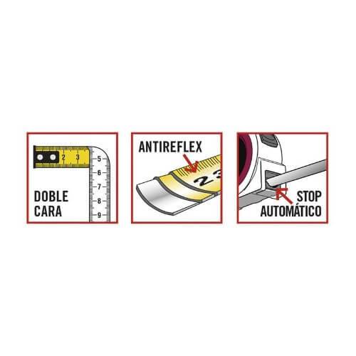 Flexómetro RATIO AUTOLOCK 5M hoja de 25MM - ConstruPlace