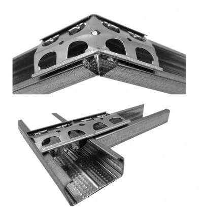 Pieza universal de ensamblaje para perfil de techos continuos de 45/47mm - ConstruPlace