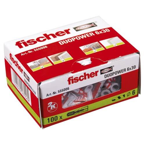 Taco de nylon FISCHER 6 x 30mm (DUOPOWER) - ConstruPlace